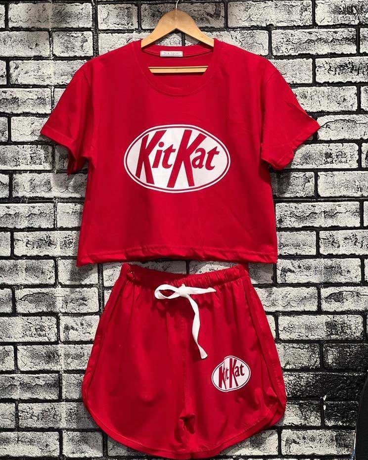 IMG_20260608_214557_766 ست تیشرت شورتک kit kat - تصویر 1